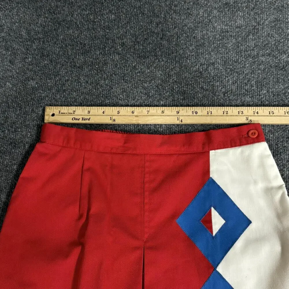 Vintage David Smith Shorts Womens 12 Multicolor Geometric Culotte Elastic Waist